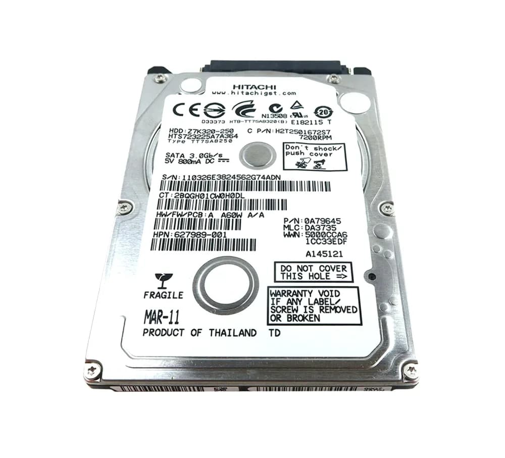 H2T2501672S7 - HGST 250GB 7200RPM SATA 3Gb/s 2.5-in Hard Drive