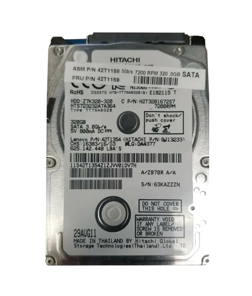 H2T3201672S - Hitachi 320GB 7200RPM SATA 3Gb/s 2.5-in Hard Drive