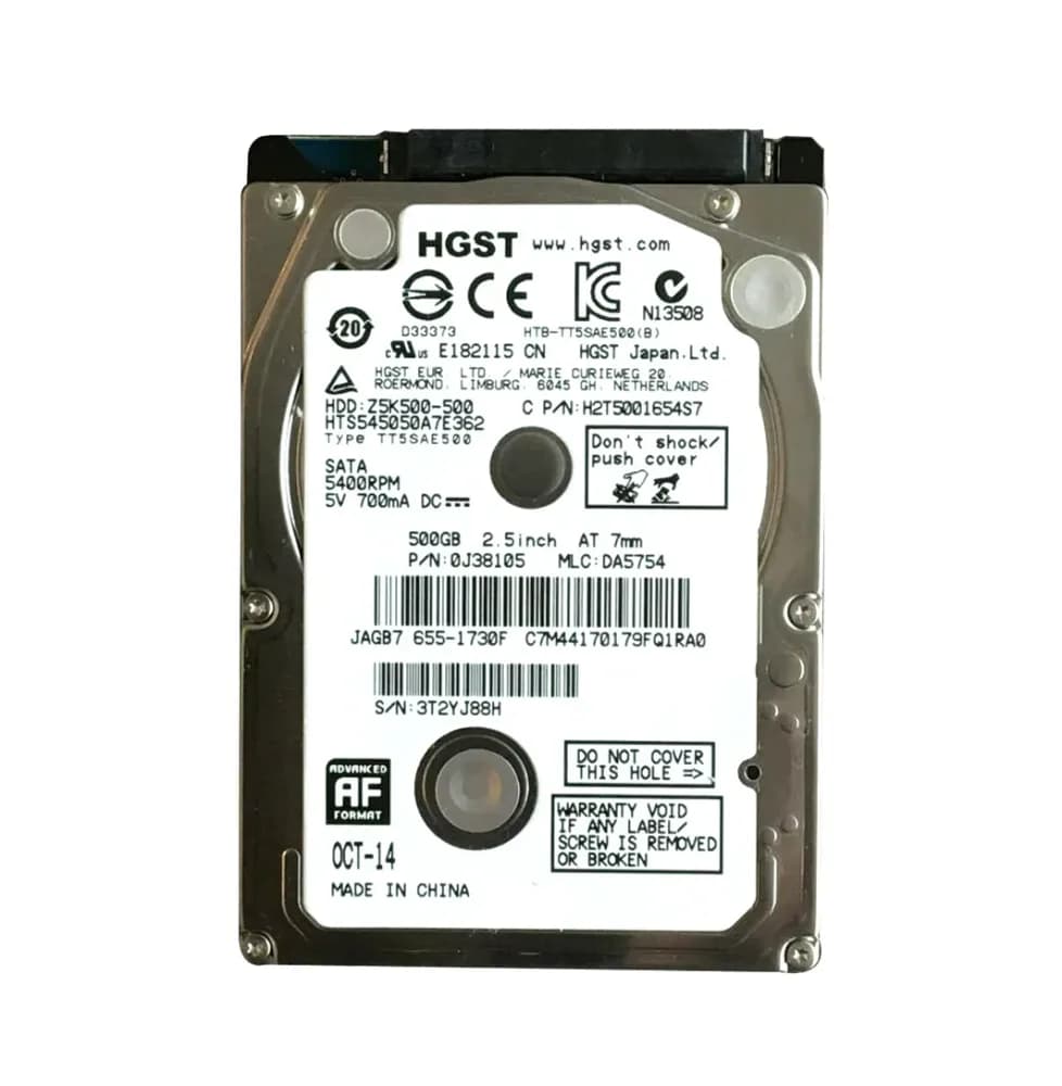 H2T5001654S7 - Hitachi 500GB 5400RPM SATA 3Gb/s 2.5-in Hard Drive