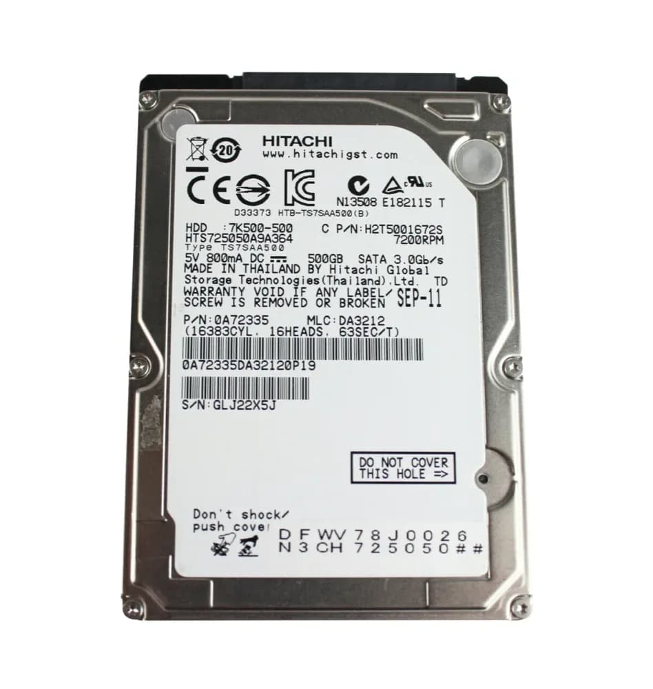 H2T5001672S - HGST 500GB 7200RPM SATA 3Gb/s 2.5-in Hard Drive