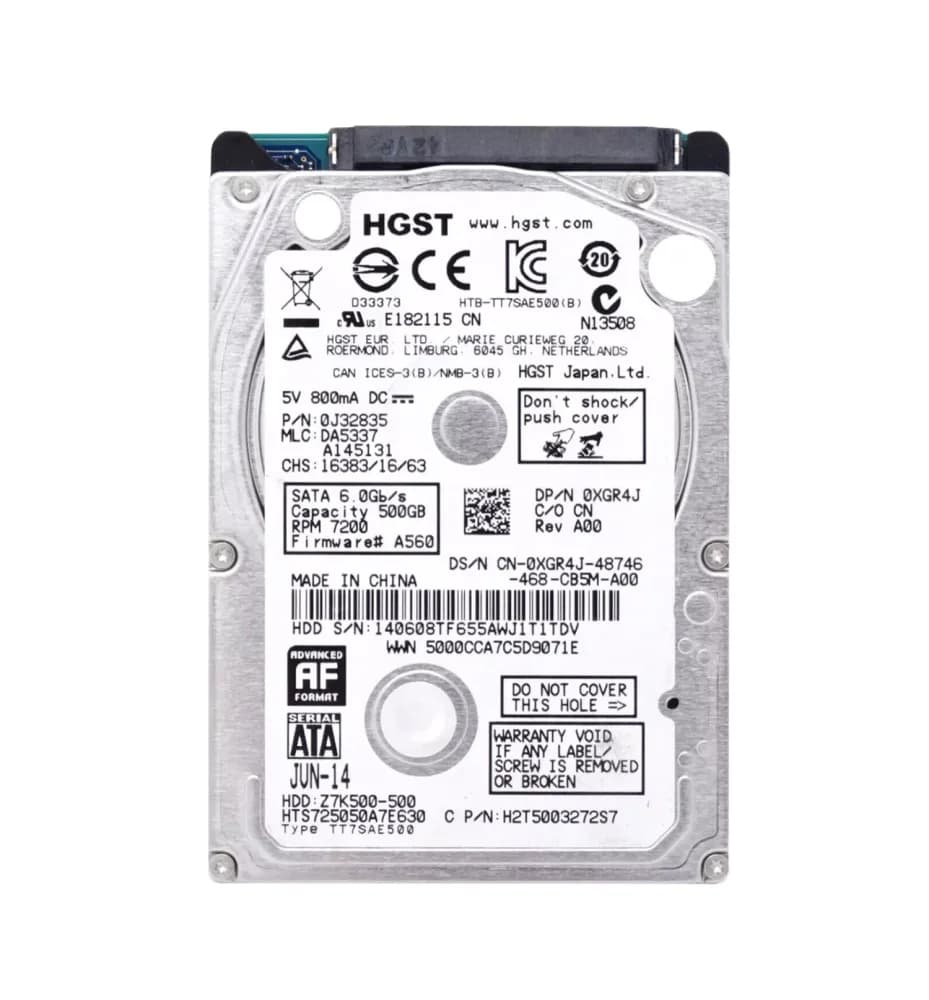 H2T5003272S7 - HGST 500GB 7200RPM SATA 6Gb/s 2.5-in Hard Drive