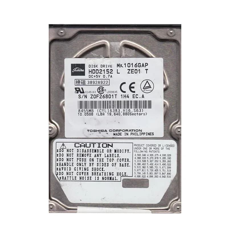 HDD2152 - Toshiba 10GB 4200RPM IDE Ultra ATA/66 (ATA-5) 2.5" HDD