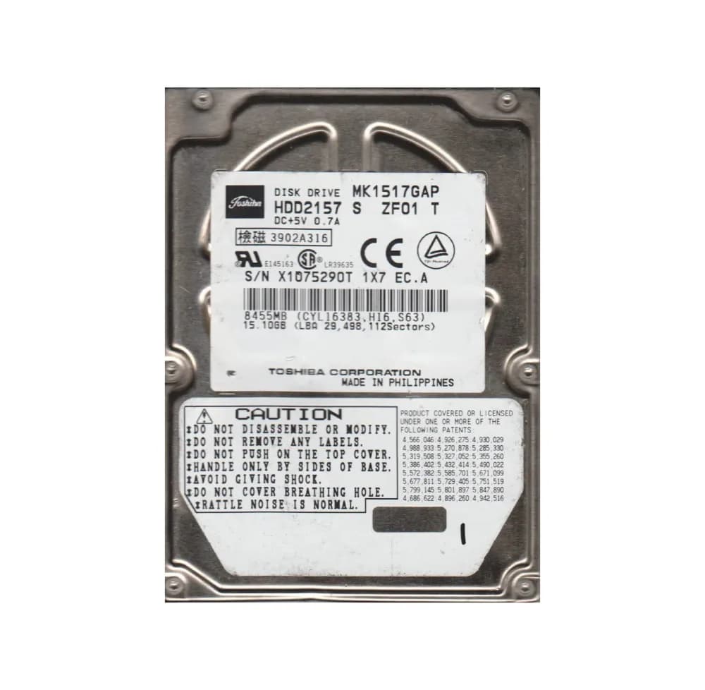 HDD2157 - Toshiba 15.1GB 4200RPM Ultra ATA/100 2MB 2.5" HDD