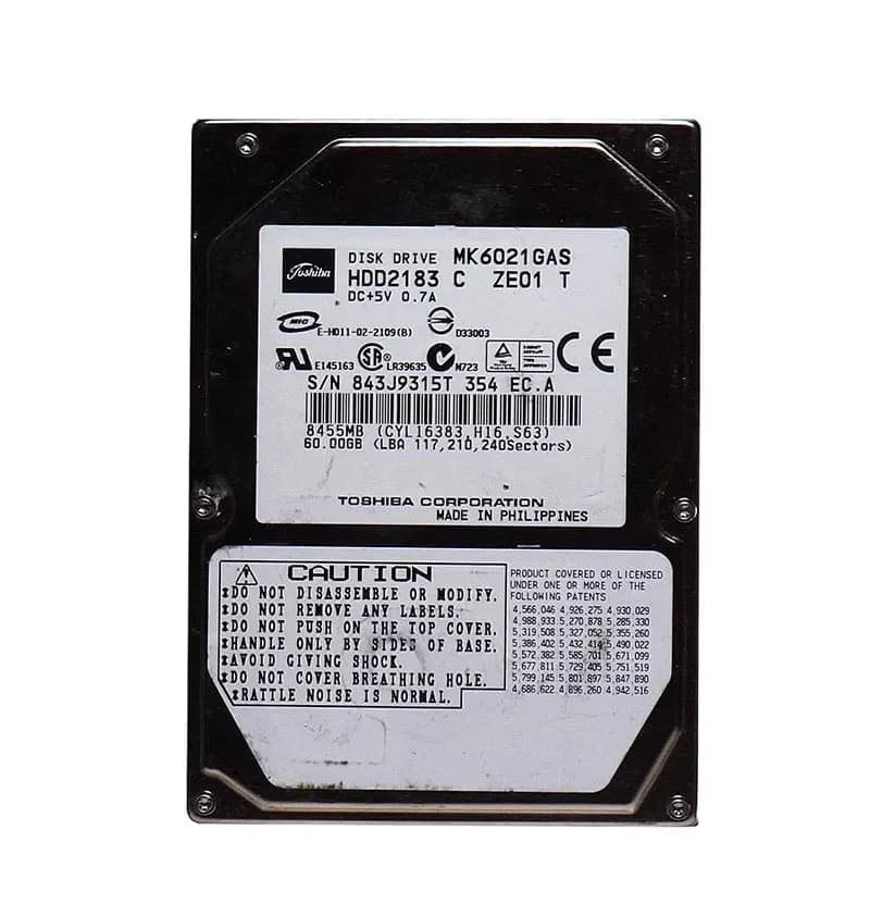 HDD2183 - Toshiba 60GB 4200RPM ATA/100 2.5-inch Hard Drive