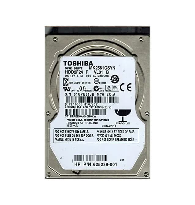 HDD2F24 - Toshiba 250GB 7200RPM SATA 3Gb/s 2.5-in Hard Drive