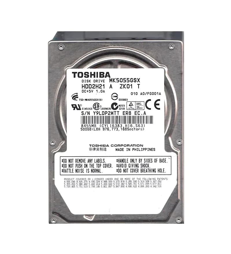 HDD2H21 - Toshiba 500GB 5400RPM SATA 3Gb/s 2.5-in Hard Drive