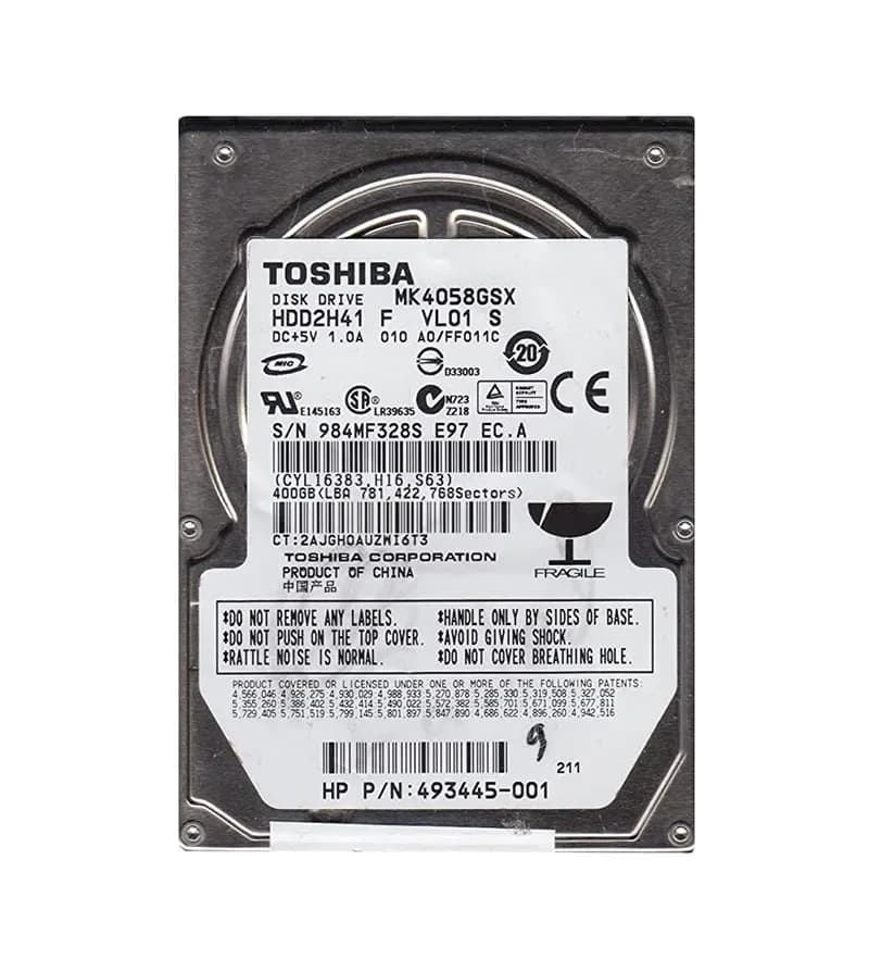 HDD2H41 - Toshiba 400GB 5400RPM SATA 3Gb/s 2.5-in Hard Drive