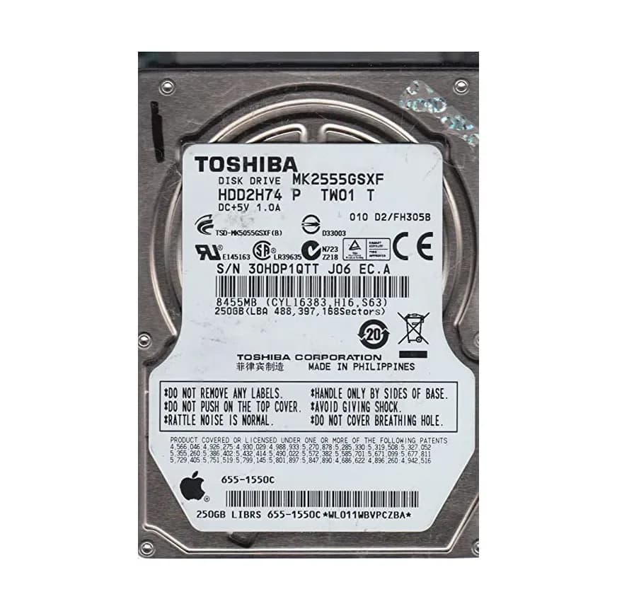 HDD2H74 - Toshiba 250GB 5400RPM SATA 3Gb/s 2.5-in Hard Drive