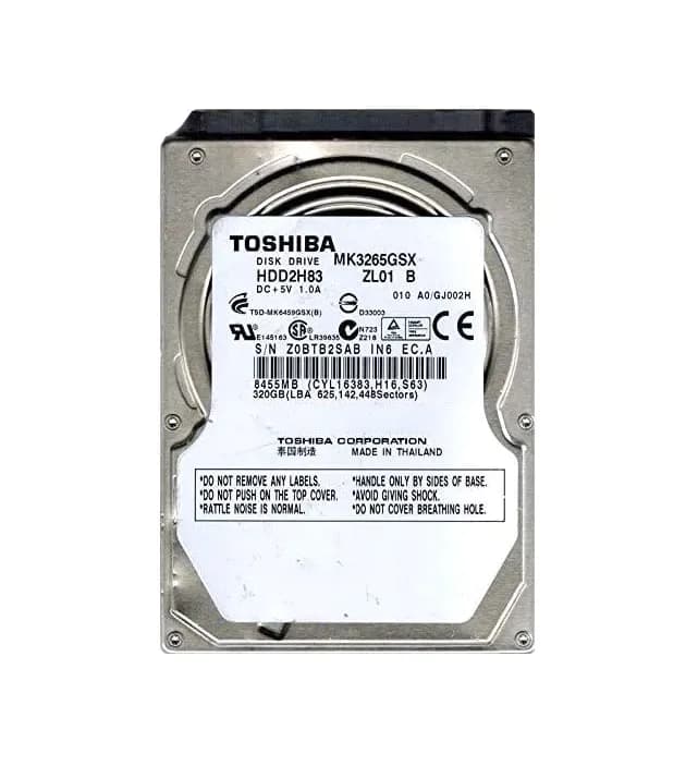 HDD2H83 - Toshiba 320GB 5400RPM SATA 3Gb/s 2.5-in Hard Drive