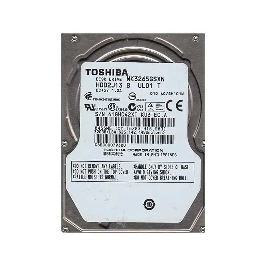 HDD2J13 - Toshiba 320GB 5400RPM SATA 3Gb/s 2.5-in Hard Drive