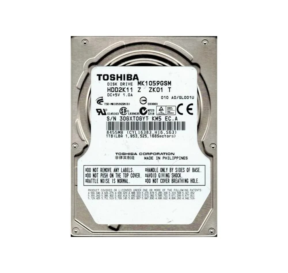 HDD2K11Z - Toshiba 1TB 5400RPM SATA 3Gb/s 2.5-in Hard Drive