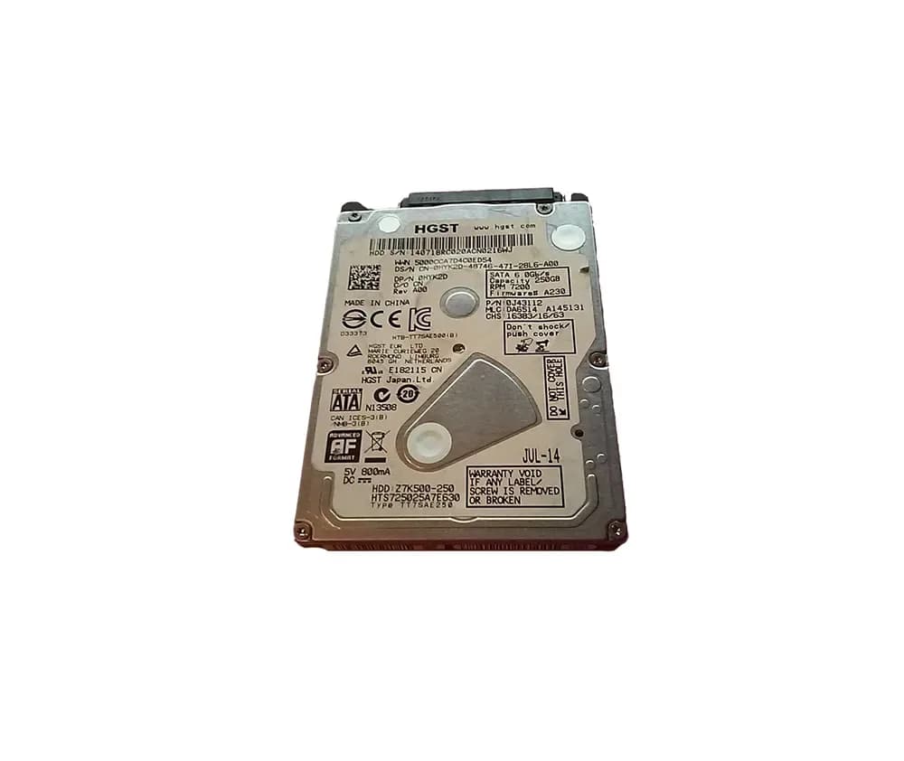 HYK2D - Dell 250GB 7200RPM SATA 6Gb/s 2.5-in Hard Drive