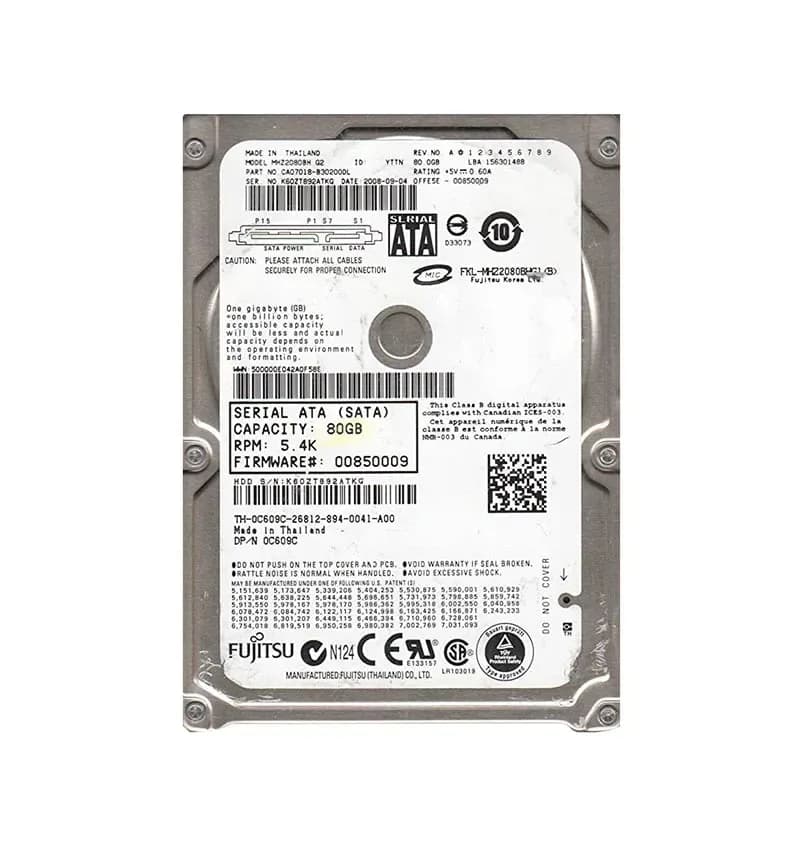 MHZ2080BH-G2 - Fujitsu 80GB 5400RPM SATA 3Gb/s 2.5-in Hard Drive