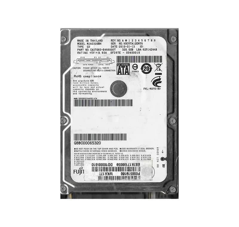 MJA2320BH - Fujitsu 320GB 5400RPM SATA 3Gb/s 2.5-in Hard Drive