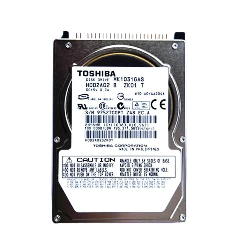 MK1031GAS - Toshiba 100GB 4200RPM ATA/100 2.5-inch Hard Drive