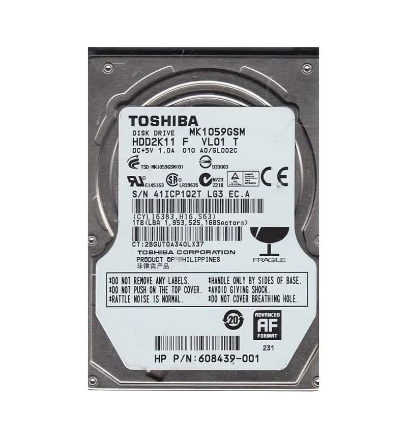 MK1059GSM - Toshiba 1TB 5400RPM SATA 3Gb/s 2.5-in Hard Drive