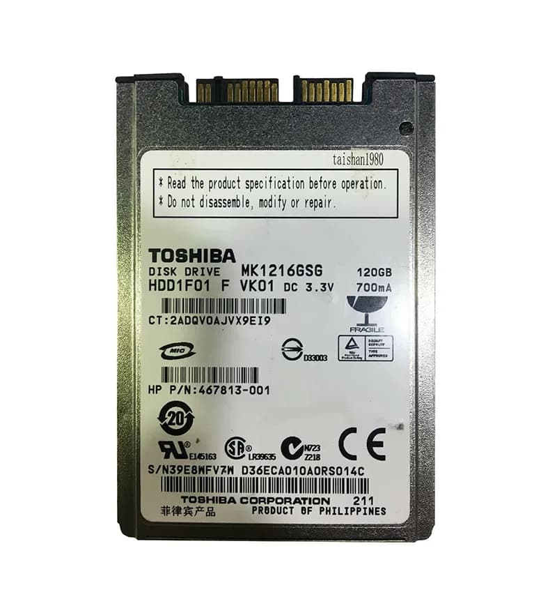 MK1216GSG - Toshiba 120GB 5.4K SATA 1.5Gb/s mSATA 1.8-Inch Hard Drive