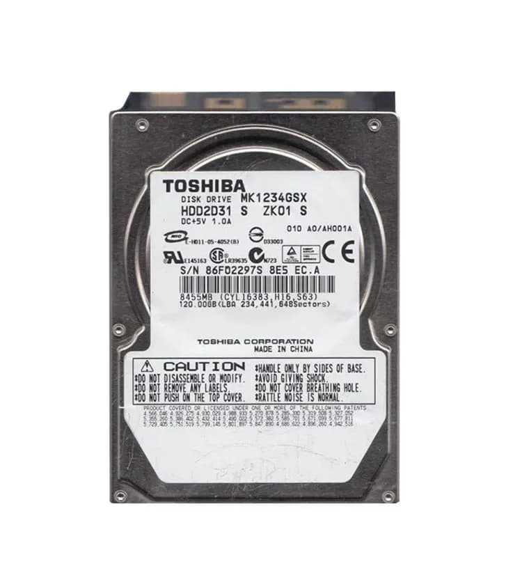 MK1234GSX - Toshiba 120GB 5400RPM SATA 1.5Gb/s 2.5" Hard Drive