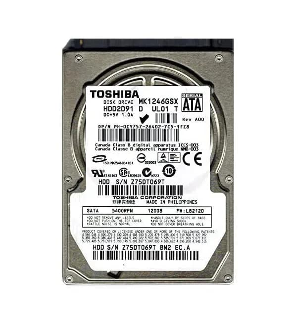 MK1246GSX - Toshiba 120GB 5400RPM SATA 3Gb/s 8MB Cache 2.5" Hard Drive