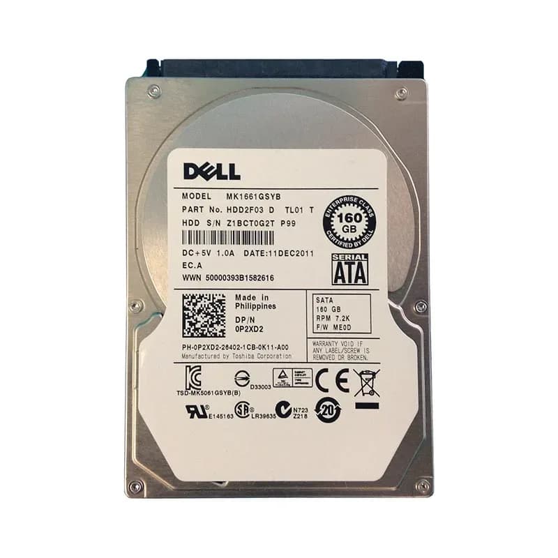 MK1661GSYB - Toshiba 160GB 7200RPM SATA 3Gb/s 2.5-in Hard Drive