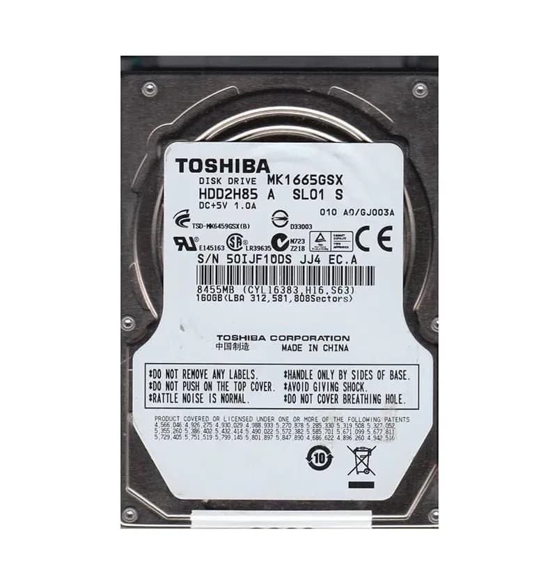 MK1665GSX - Toshiba 160GB 5400RPM SATA 3Gb/s 8MB Cache 2.5" Hard Drive
