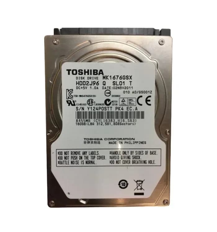MK1676GSX - Toshiba 160GB 5400RPM SATA 3Gb/s 8MB Cache 2.5" Hard Drive