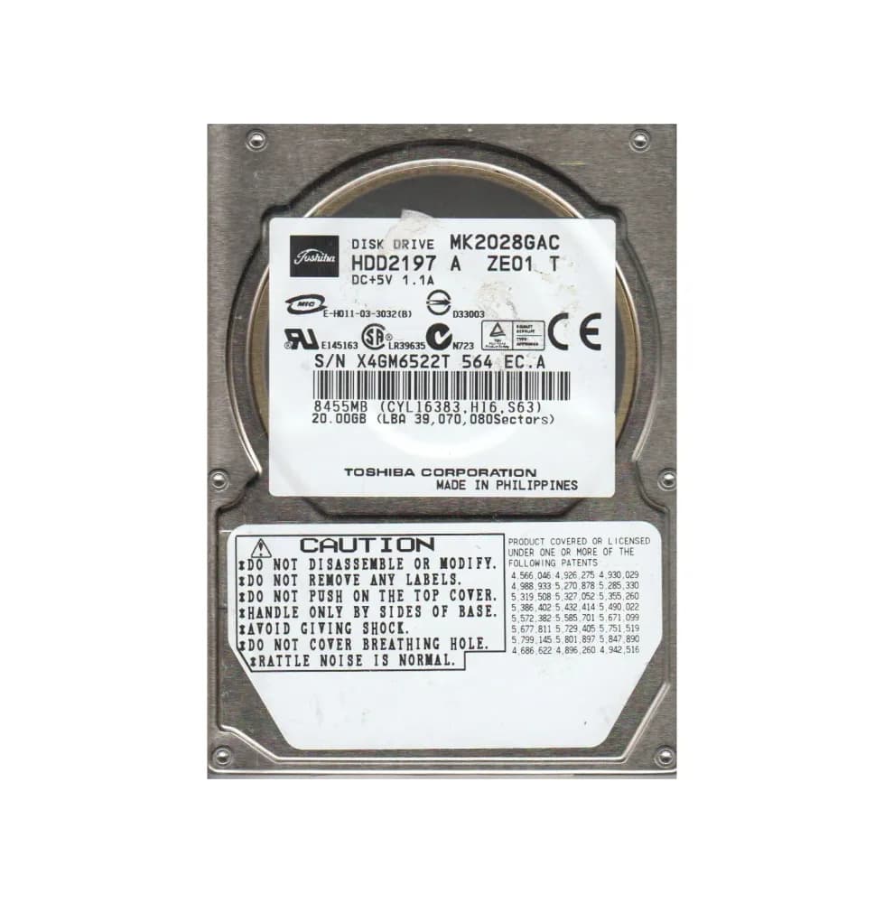MK2028GAC - Toshiba 20GB 4200RPM ATA/100 2.5-inch Hard Drive
