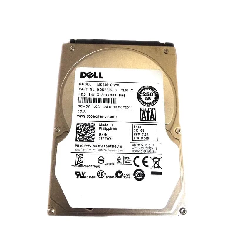 MK2561GSYB - Toshiba 250GB 7200RPM SATA 3Gb/s 2.5-in Hard Drive