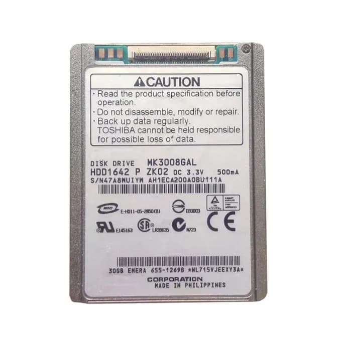 MK3008GAL - Toshiba 30GB 4200RPM PATA 2MB Cache 1.8-Inch Hard Drive