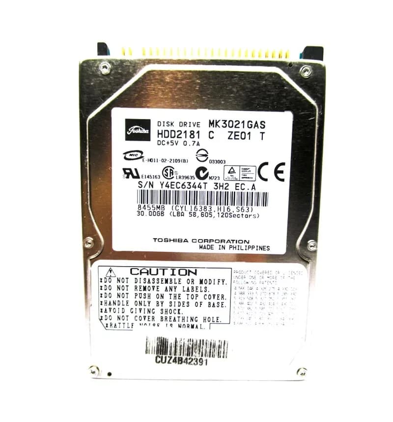 MK3021GAS - Toshiba 30GB 4200RPM ATA/100 2.5-inch Hard Drive