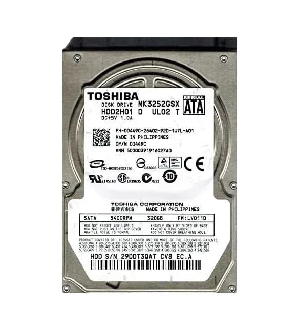 MK3252GSX - Toshiba 320GB 5400RPM SATA 3Gb/s 2.5-in Hard Drive
