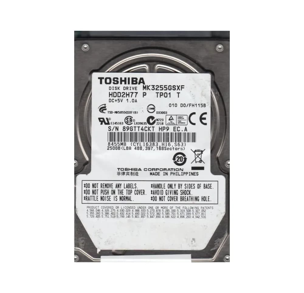 MK3255GSXF - Toshiba 320GB 5400RPM SATA 3Gb/s 2.5-in Hard Drive