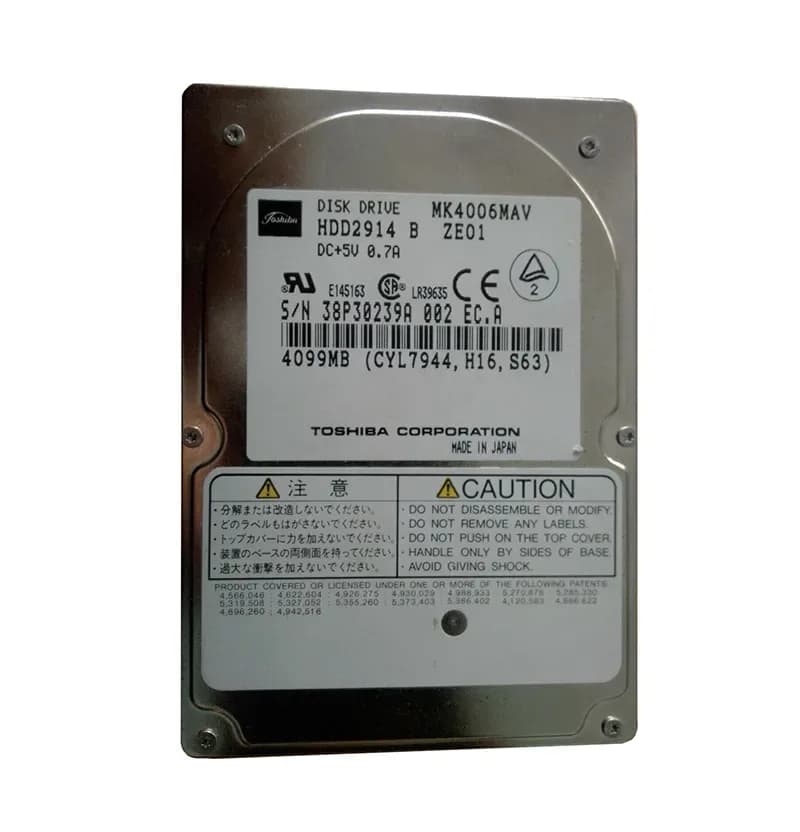MK4006MAV - Toshiba 4GB 4200RPM Ultra ATA/33 512KB 2.5" HDD