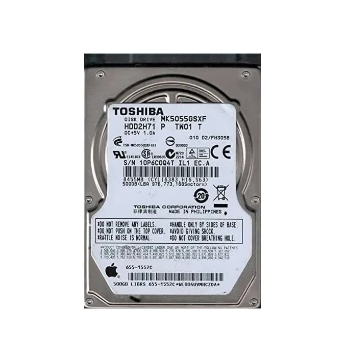 MK5055GSXF - Toshiba 500GB 5400RPM SATA 3Gb/s 2.5-in Hard Drive