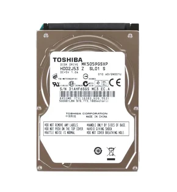 MK5059GSXP - Toshiba 500GB 5400RPM SATA 3Gb/s 2.5-in Hard Drive