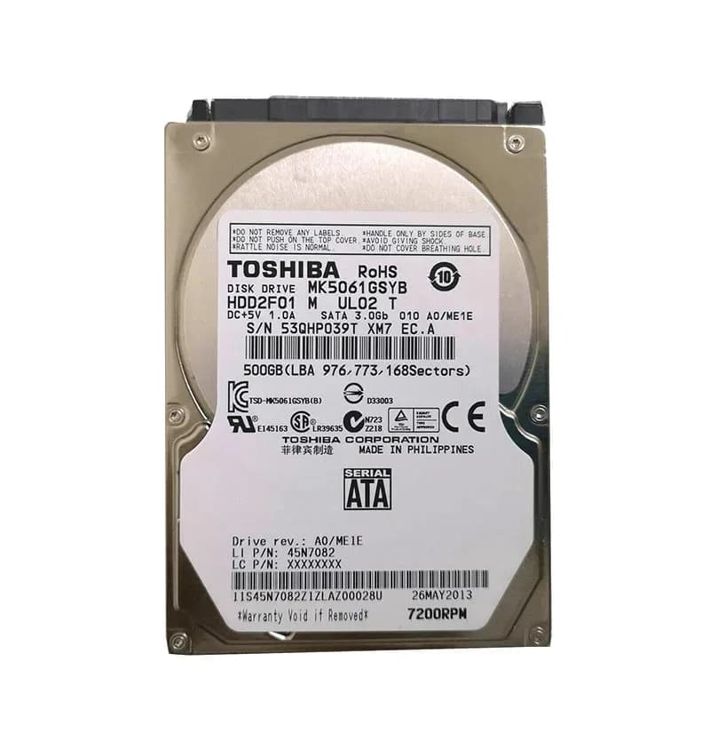 MK5061GSYB - Toshiba 500GB 7200RPM SATA 3Gb/s 2.5-in Hard Drive