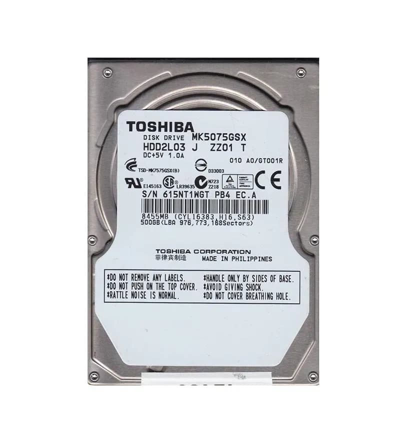MK5075GSX - Toshiba 500GB 5400RPM SATA 3Gb/s 2.5-in Hard Drive