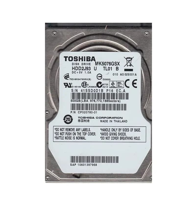 MK5076GSX - Toshiba 500GB 5400RPM SATA 3Gb/s 2.5-in Hard Drive