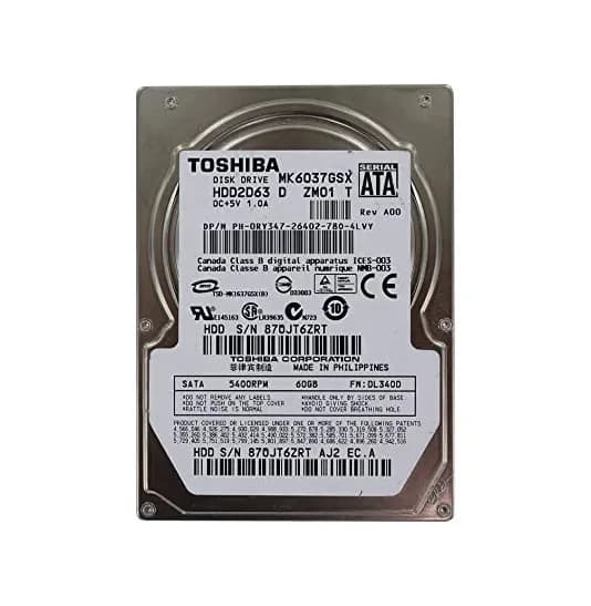MK6037GSX - Toshiba 60GB 5400RPM SATA 3Gb/s 2.5-in Hard Drive