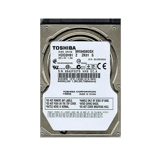 MK6459GSX - Toshiba 640GB 5400RPM SATA 3Gb/s 2.5-in Hard Drive