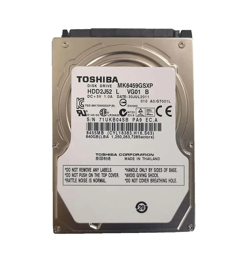 MK6459GSXP - Toshiba 640GB 5400RPM SATA 3Gb/s 2.5" Hard Drive
