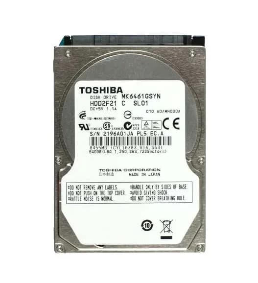 MK6461GSYN - Toshiba 640GB 7200RPM SATA 3Gb/s 2.5-in Hard Drive