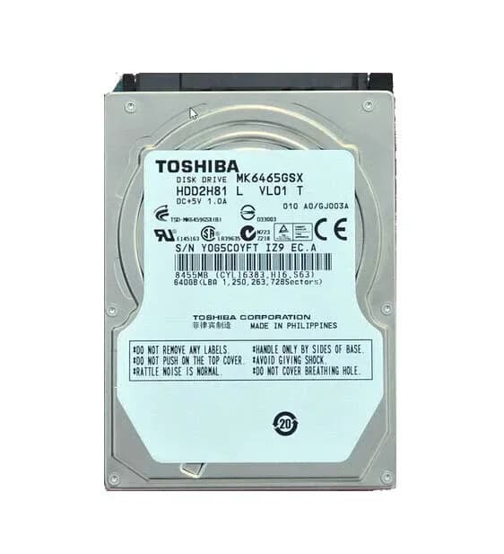 MK6465GSX - Toshiba 640GB 5400RPM SATA 3Gb/s 8MB Cache 2.5" Hard Drive