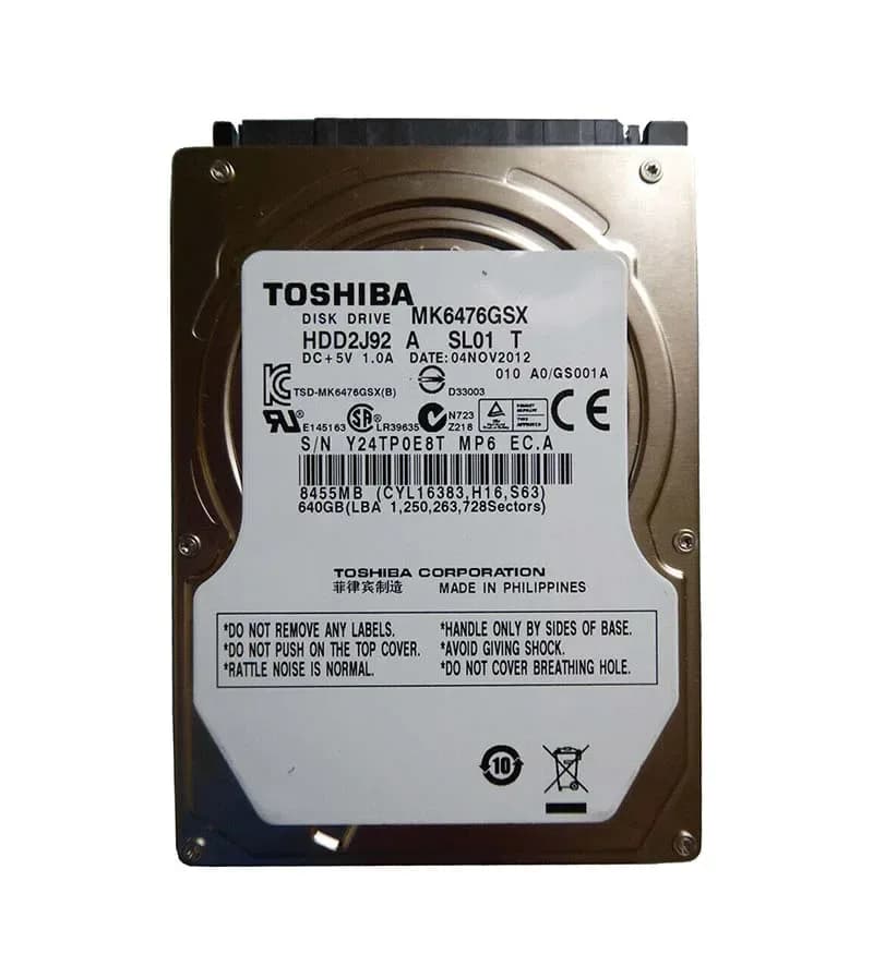 MK6476GSX - Toshiba 640GB 5400RPM SATA 3Gb/s 2.5-in Hard Drive