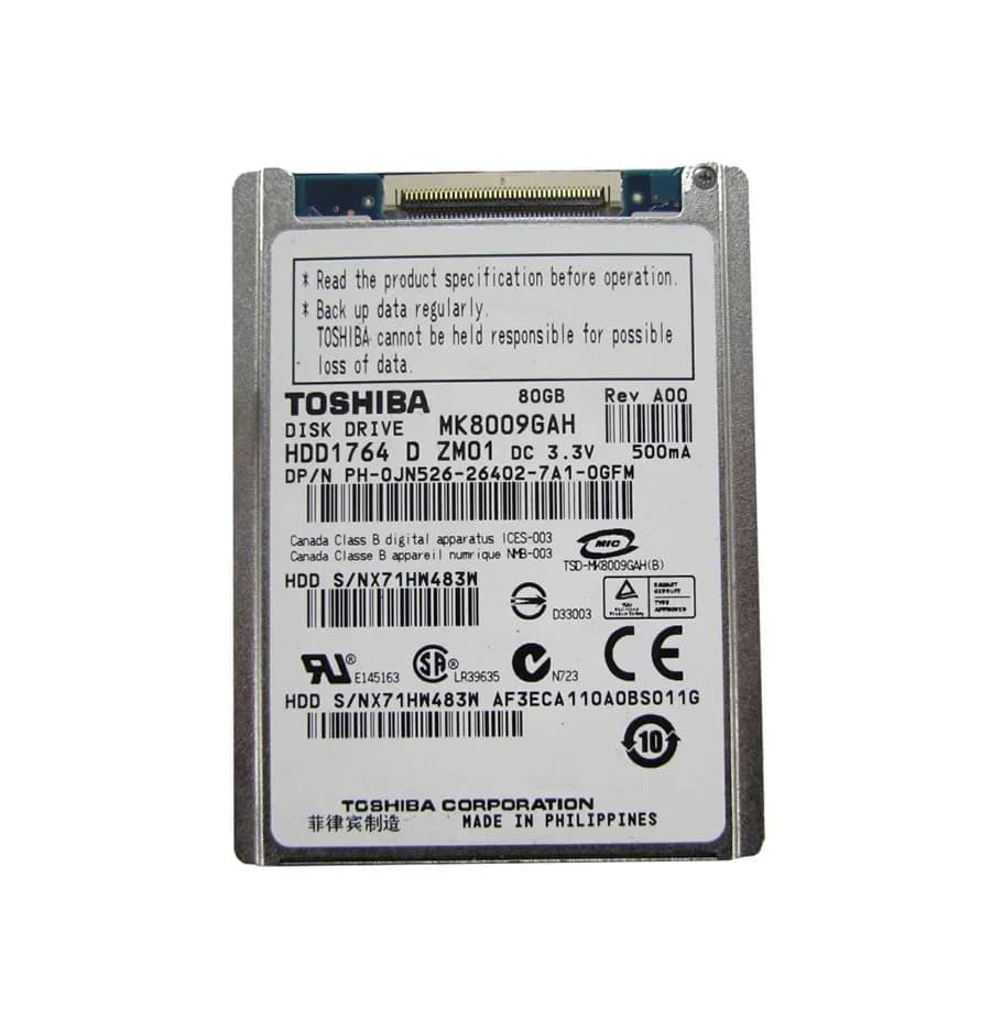MK8009GAH - Toshiba 80GB 4200RPM ATA/100 1.8-inch Hard Drive