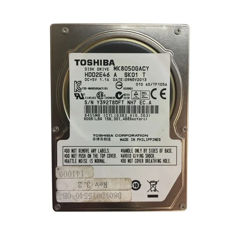 MK8050GACY - Toshiba 80GB 4200RPM IDE Ultra ATA/100 (ATA-6) 2.5" HDD