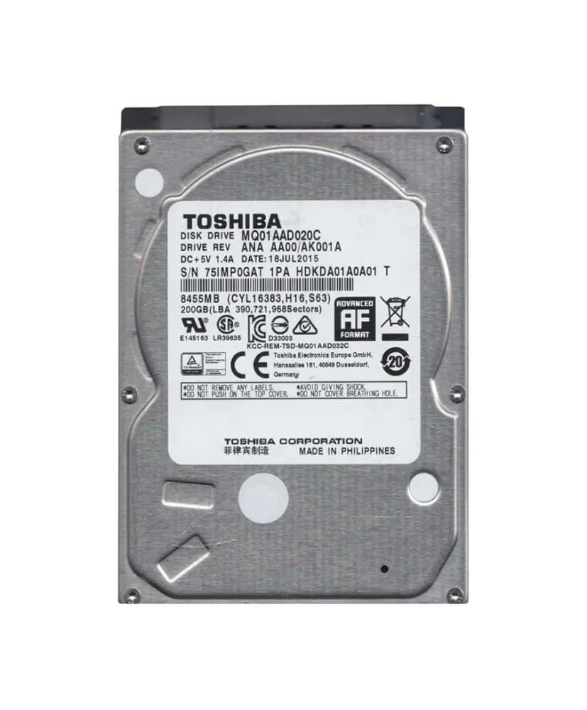 MQ01AAD020C - Toshiba MQ01AAD-C 200GB SATA 3Gb/s (512e) 2.5" HDD