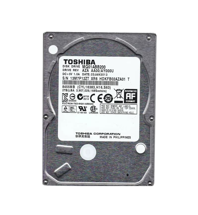 MQ01ABB200 - Toshiba 2TB 5400RPM SATA 3Gb/s 2.5-in Hard Drive
