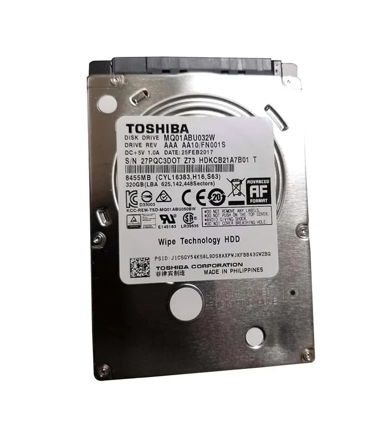 MQ01ABU032W - Toshiba 320GB 5400RPM SATA 6Gb/s 2.5-in Hard Drive