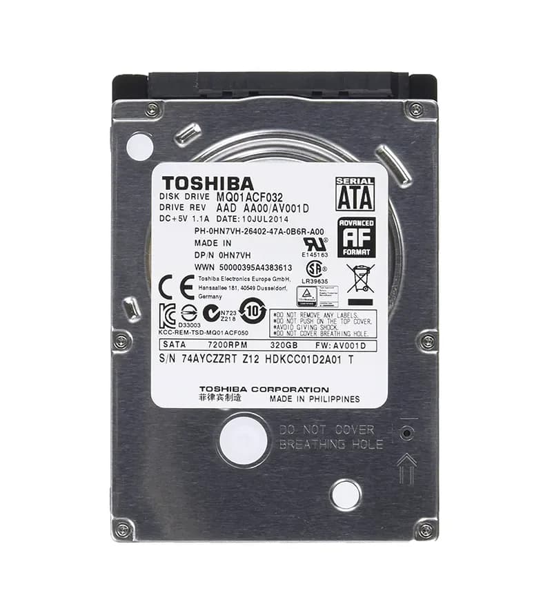 MQ01ACF032 - Toshiba 320GB 7200RPM SATA 3Gb/s 2.5-in Hard Drive